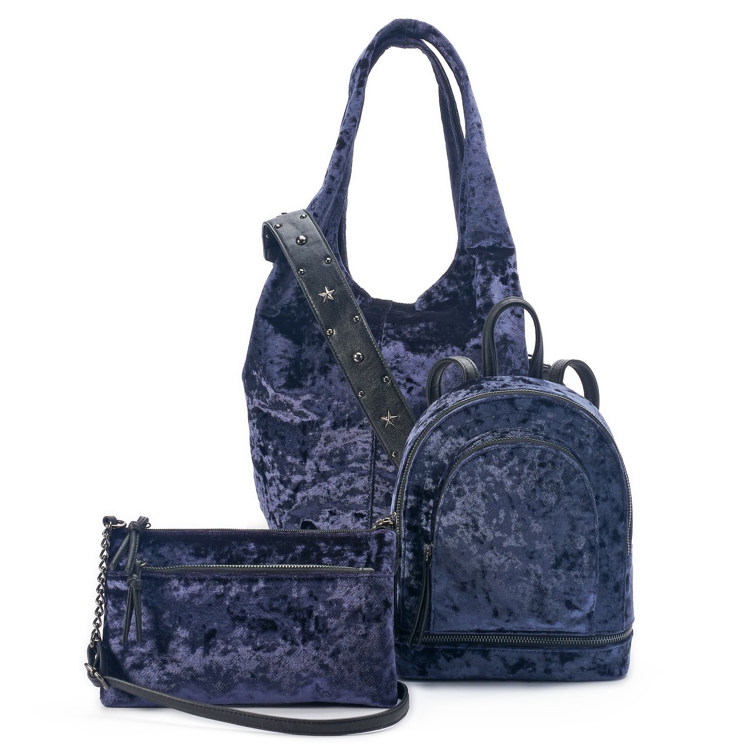 crushed velvet handbag