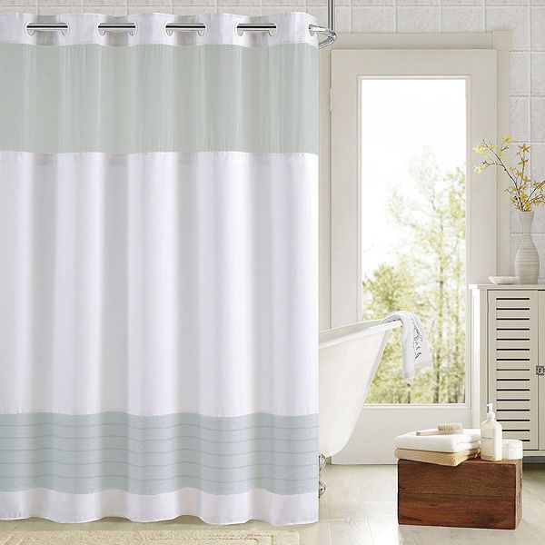 Hookless Colorblock Shower Curtain, Hookless Shower Curtains