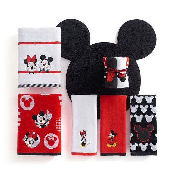 Christmas Holiday Disney Mickey Mouse Bathroom Set Bath Towels Hand Towels  - NEW