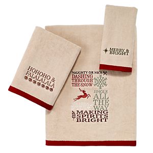 Avanti Holiday Words Bath Towel Collection