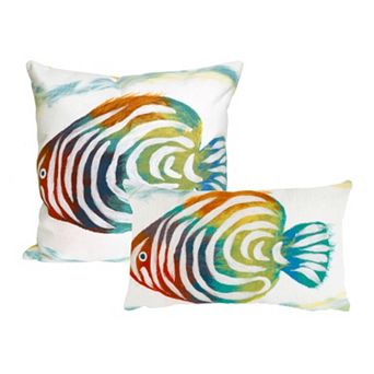 Liora Manne Visions III Rainbow Fish Indoor Outdoor Throw Pillow Collection