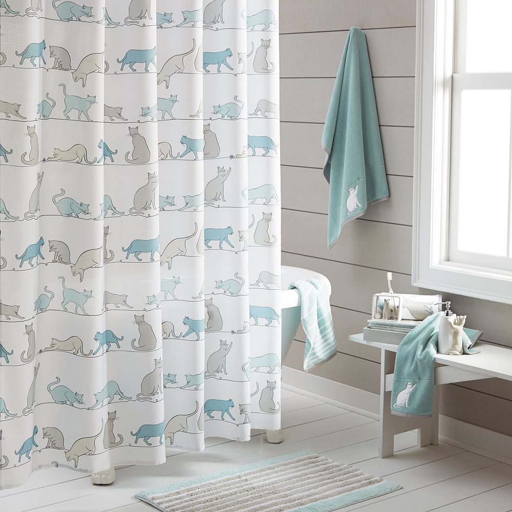 Home Kitty Cat Shower Curtain Collection, Kitten Shower Curtain