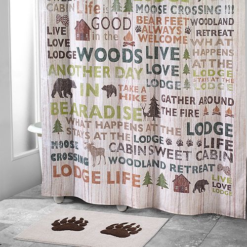 Avanti Cabin Words Shower Curtain Collection