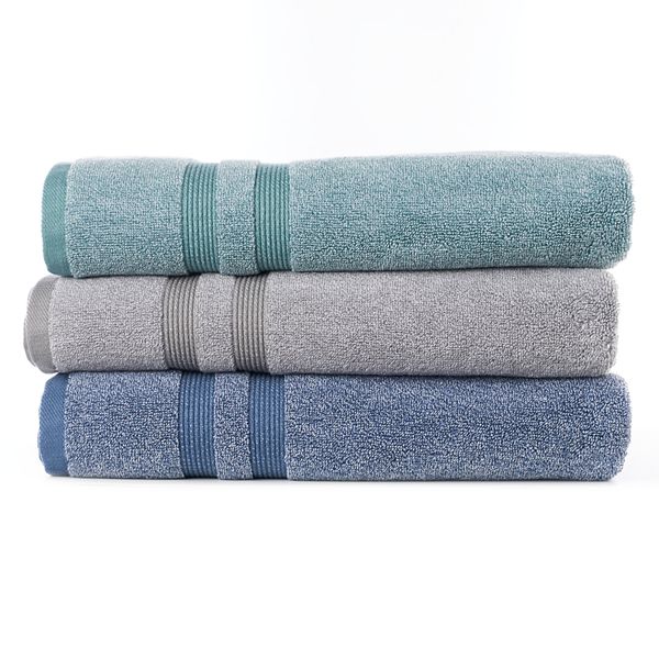 SONOMA NAVY HEATHERED ULTIMATE BATH TOWELS – 2024 SET OF 6