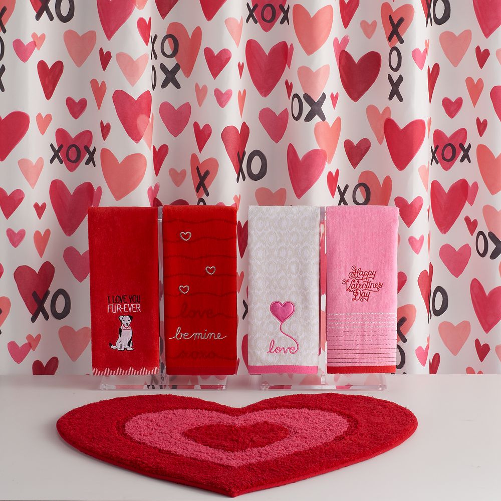 Xoxo Shower Curtain Collection, Valentines Day Shower Curtain
