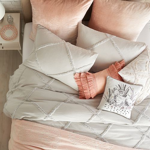 Peri Chenille Lattice Duvet Cover Collection