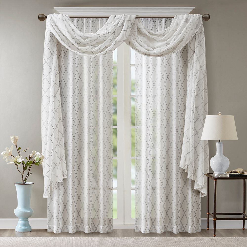Madison Park Iris Diamond Sheer Window Treatments Madison Park Iris Diamond Sheer Window Treatments