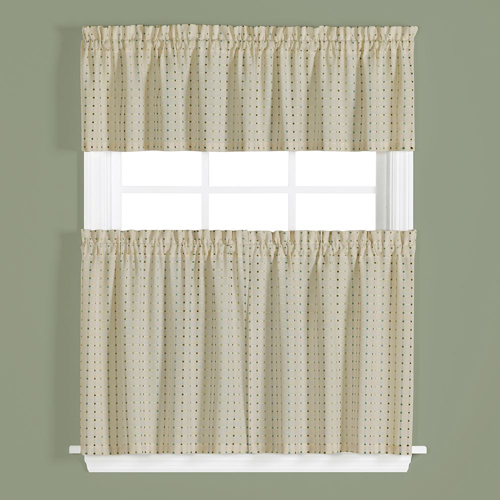 Saturday Knight, Ltd. Hopscotch Tier Kitchen Window Curtains