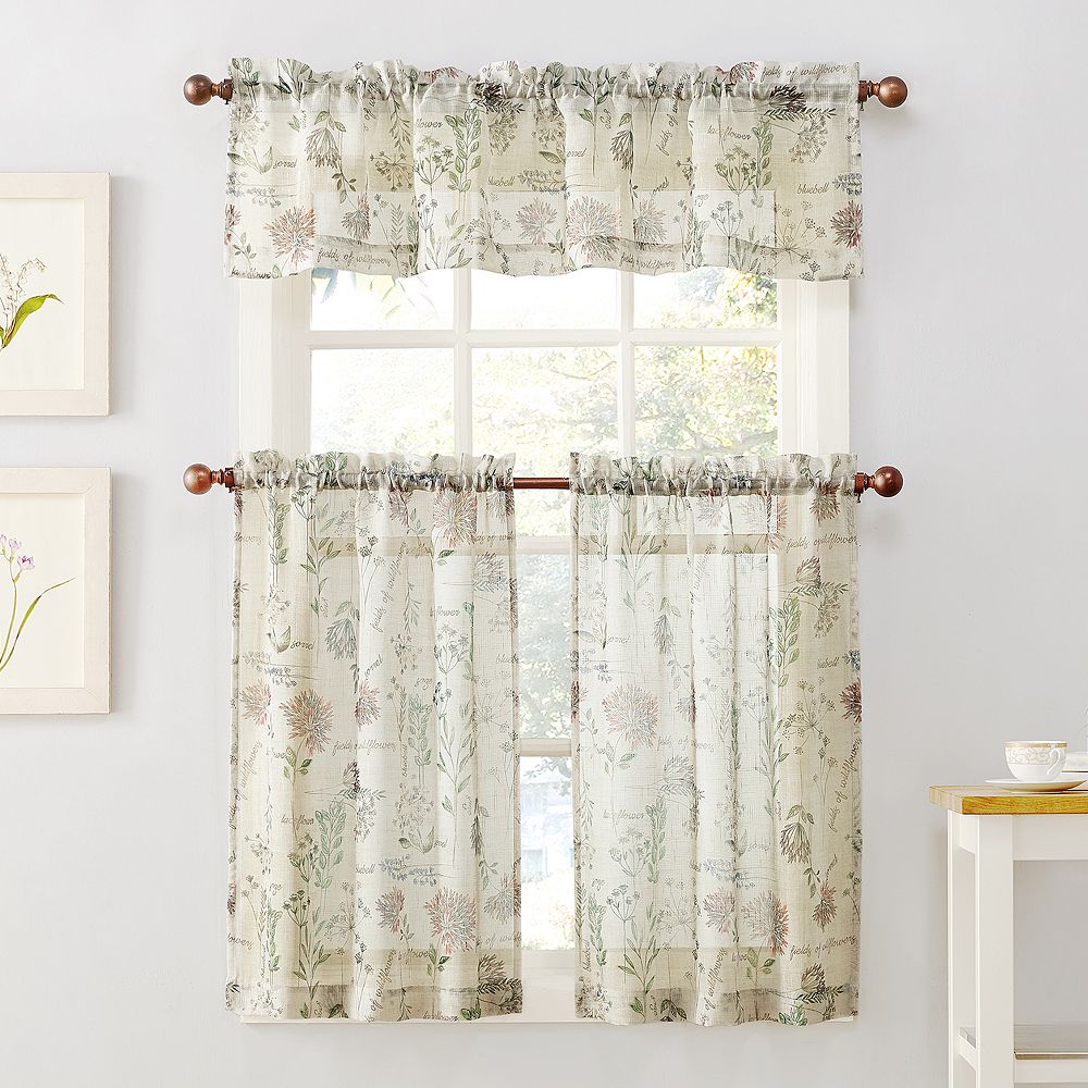 Top Of The Window Wildflower Tier Kitchen Window Curtains