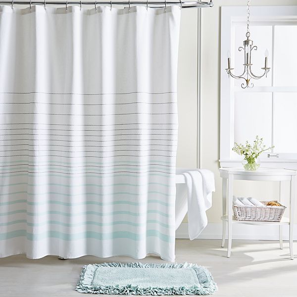 Lc Lauren Conrad Woven Stripe Shower, Dkny Highline Stripe Shower Curtain Collection