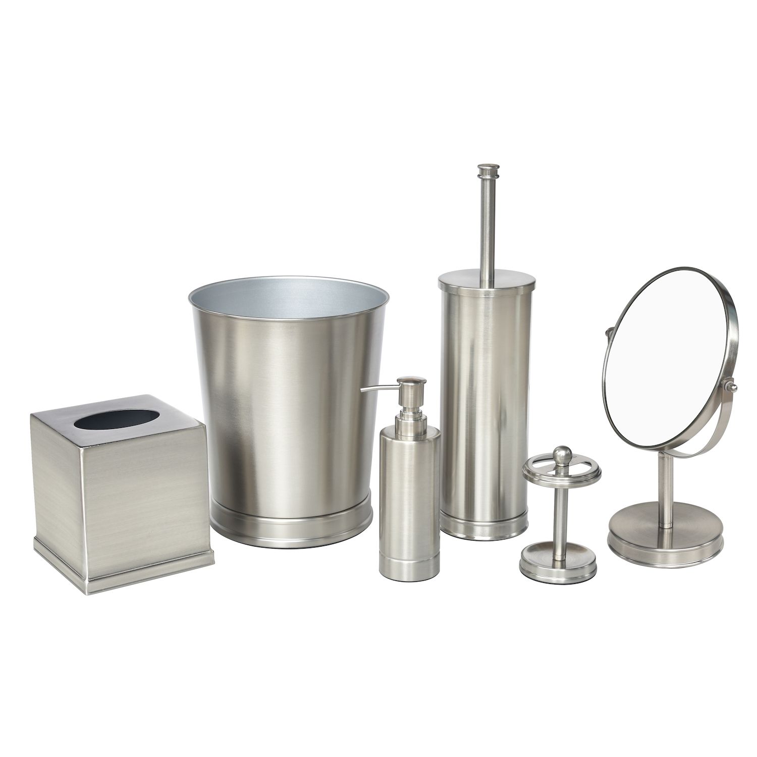 Brushed nickel bathroom accessories