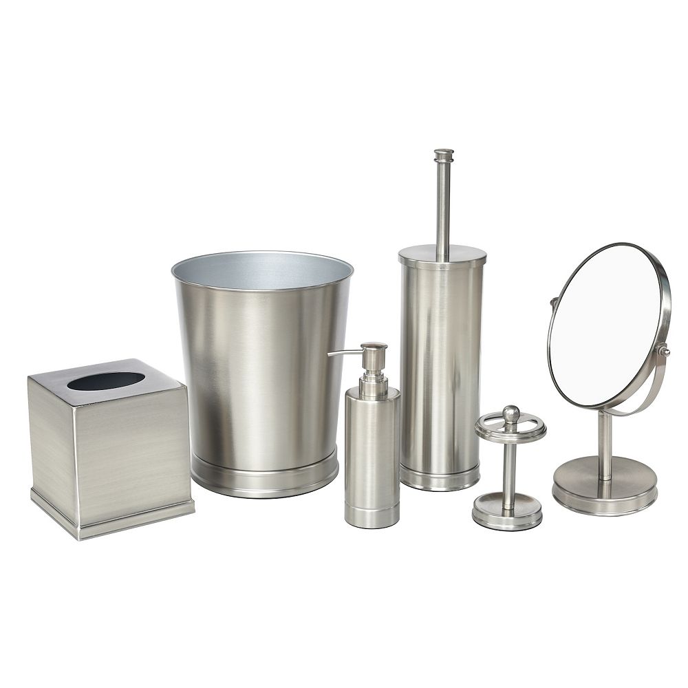 Brushed Stainless Steel Bath Accessories, Cannister