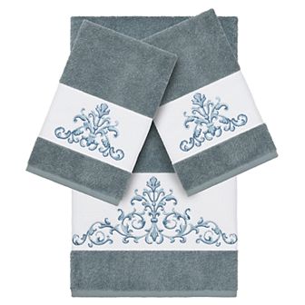 Linum Home Textiles 3 pc Scarlet Embellished Bath Towel Collection
