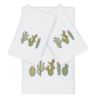 Linum Home Textiles Turkish Cotton Mila Embellished Bath Towel Collection