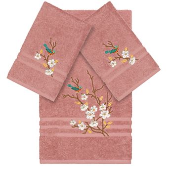 Linum Home Textiles Turkish Cotton Spring Time Embellished Bath Towel Collection