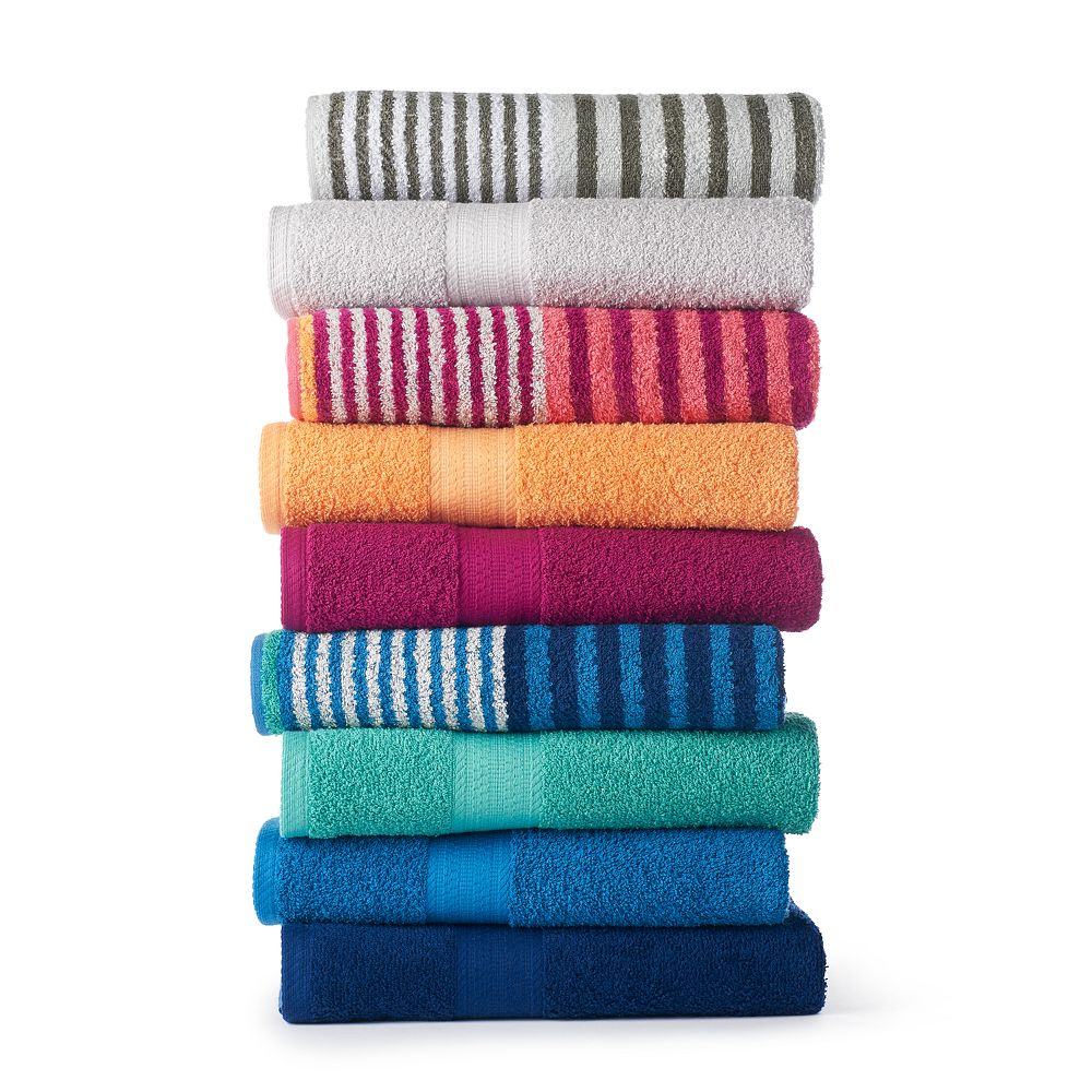 The Big One Solid Stripe Bath Towel Collection