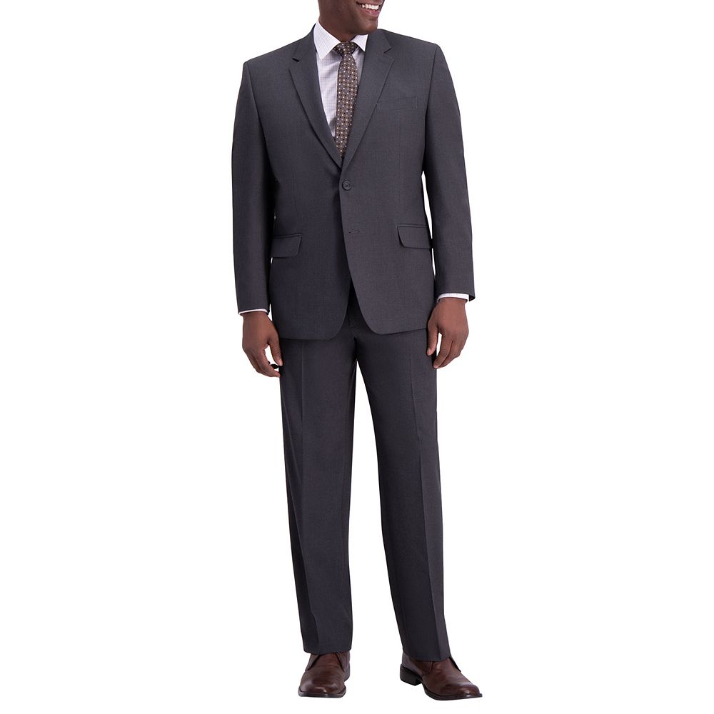 Men's Gray Poly Poplin Fabric Classic Fit Flat Front Pant Suit main image 0