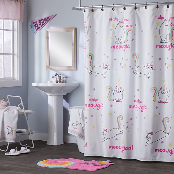 Saay Knight Ltd Meowgical Shower, Toddler Girl Shower Curtain