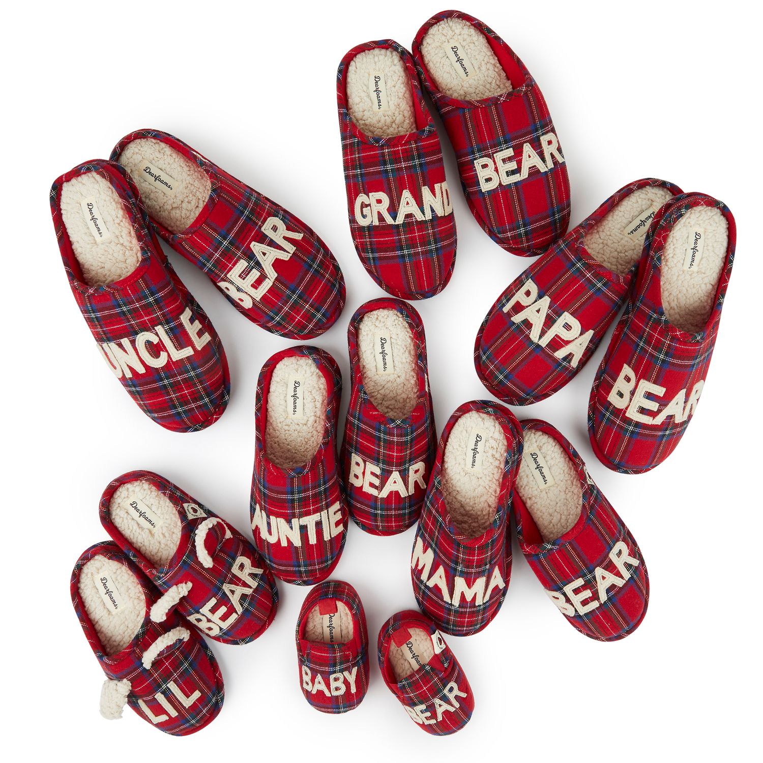 dearfoams mama bear plaid clog slippers