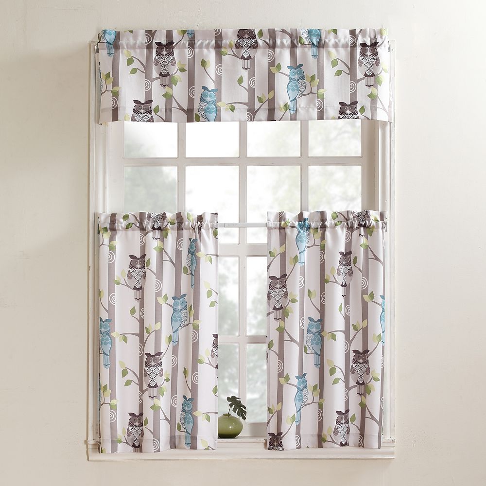 No 918 Hoot Owl Tier Kitchen Window Curtains