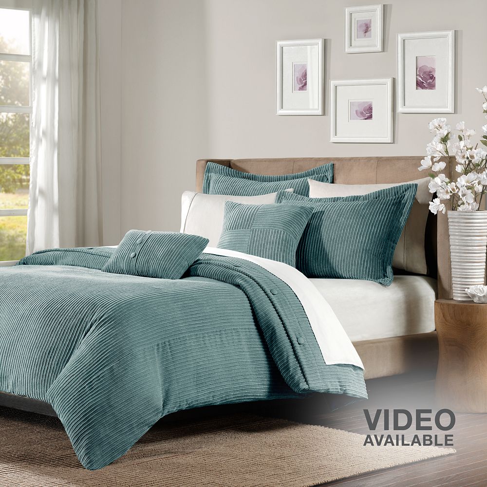 Madison Park Cole 5 Pc Corduroy Duvet Cover Set