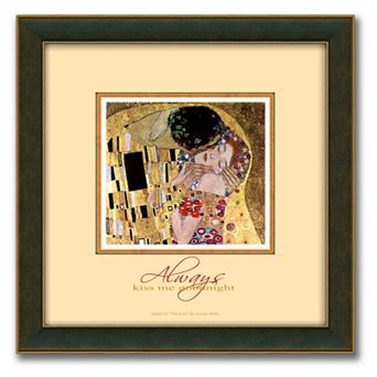 &quot;The Kiss&quot; Framed Canvas Art By Gustav Klimt