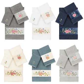 Linum Home Textiles Turkish Cotton Rebecca Embellished Bath Towel Collection