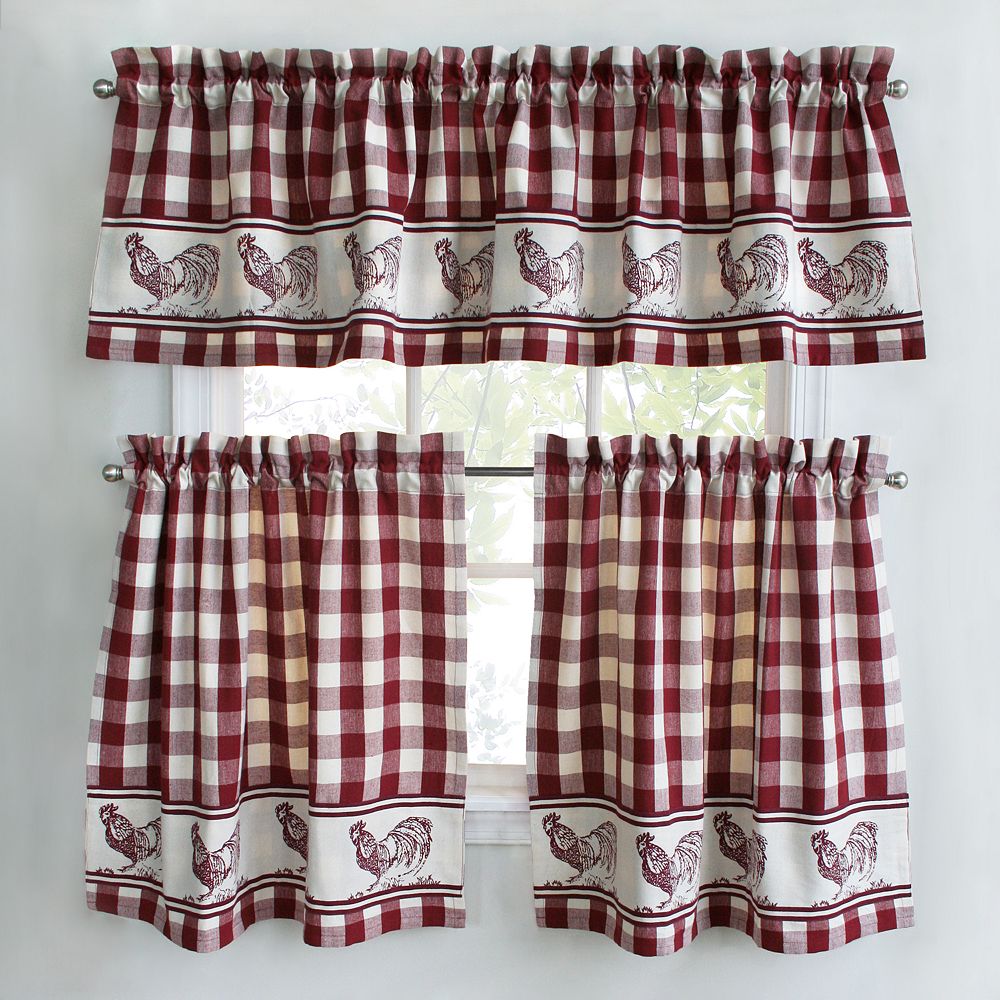 Park B Smith Provencal Rooster Tier Kitchen Window Curtains