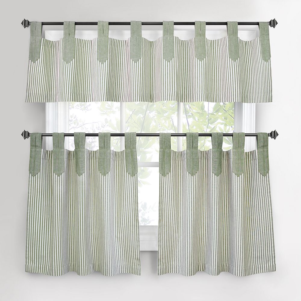 Park B Smith Ticking Stripe Tier Kitchen Curtains