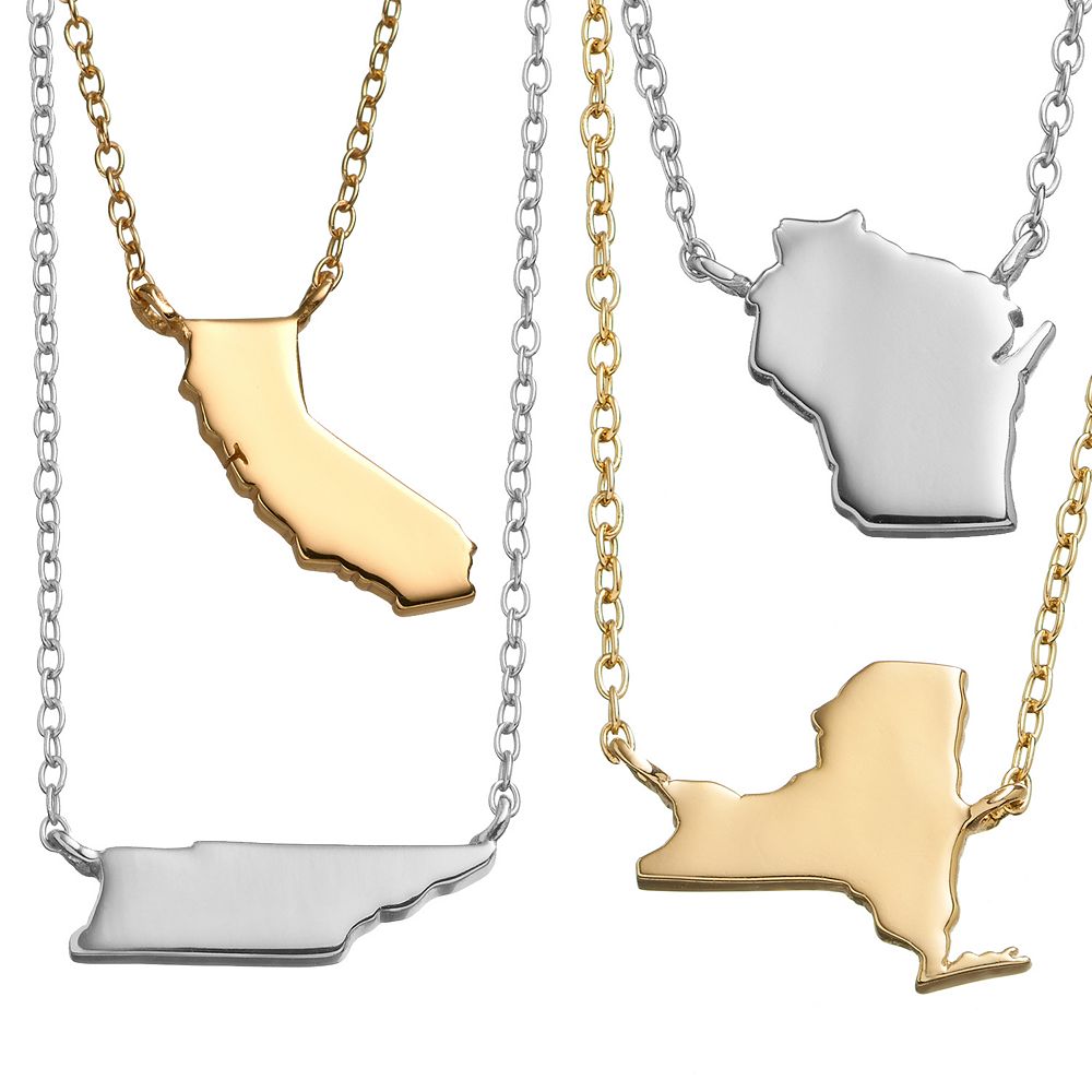 Sterling Silver State Necklace