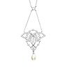 Sophie Miller Cubic Zirconia &amp; Freshwater Cultured Pearl Sterling Silver Openwork Drop Necklace