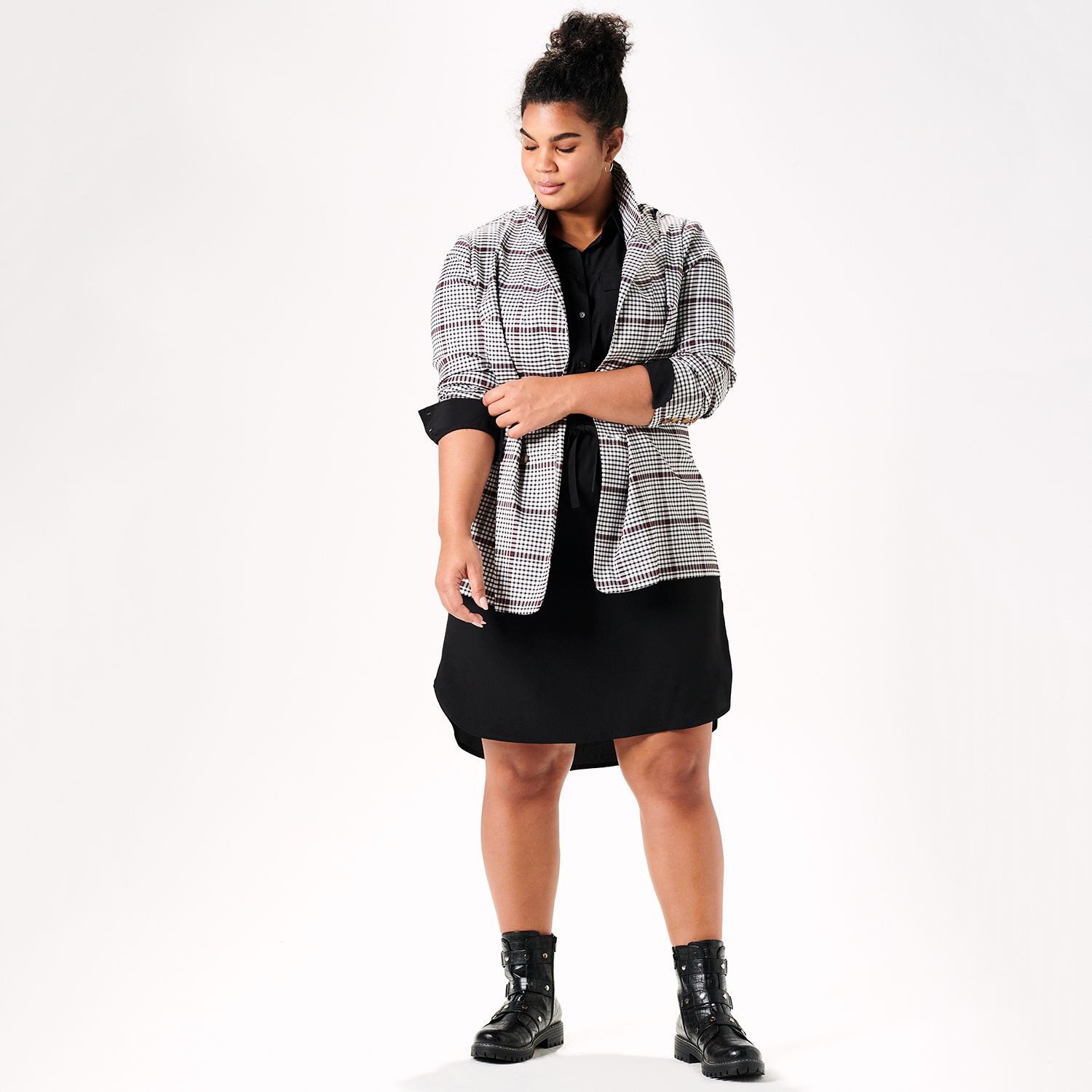 plus size plaid outfit