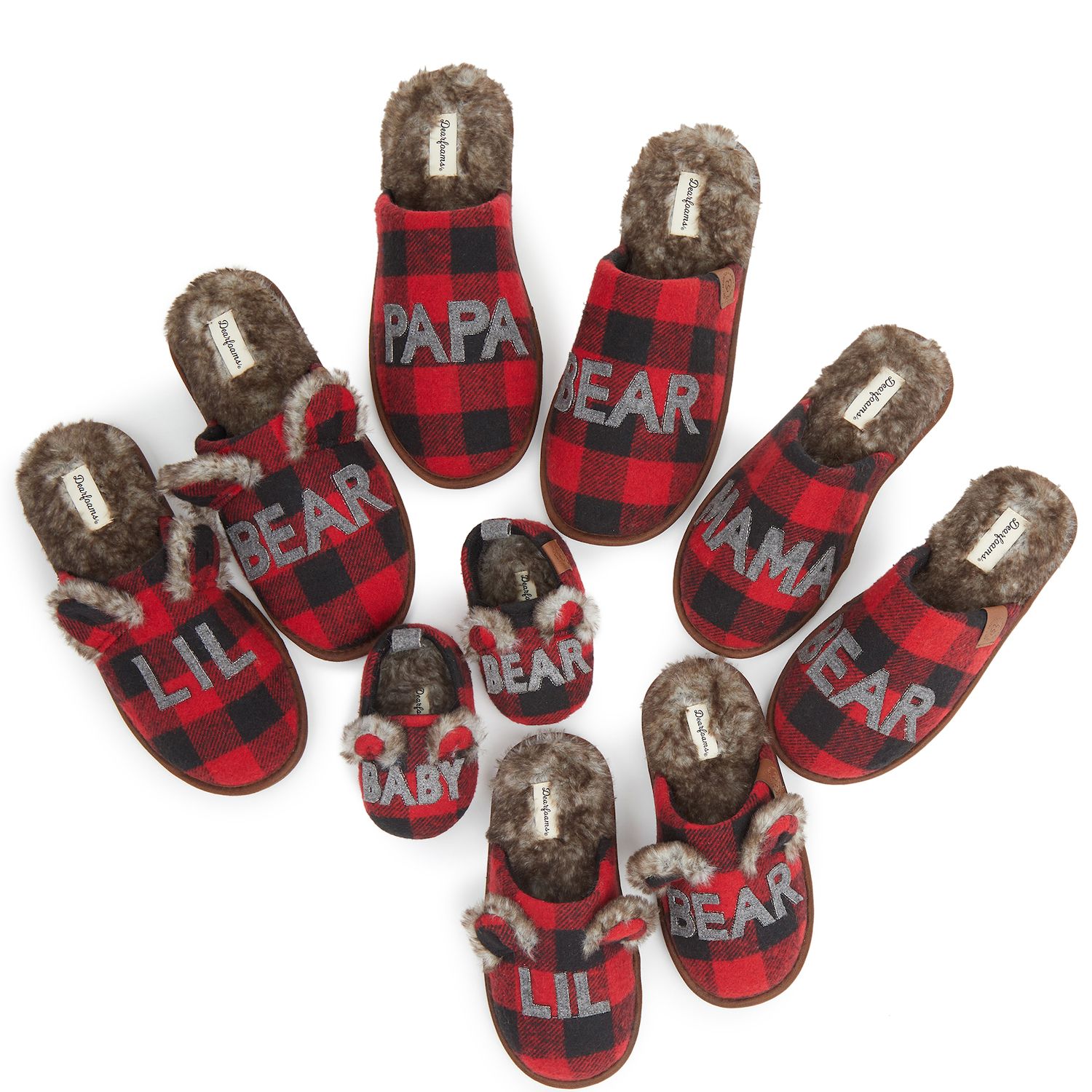 dearfoam bear family slippers