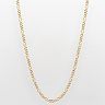 10k Gold Two Tone Pave Figaro Chain Necklace