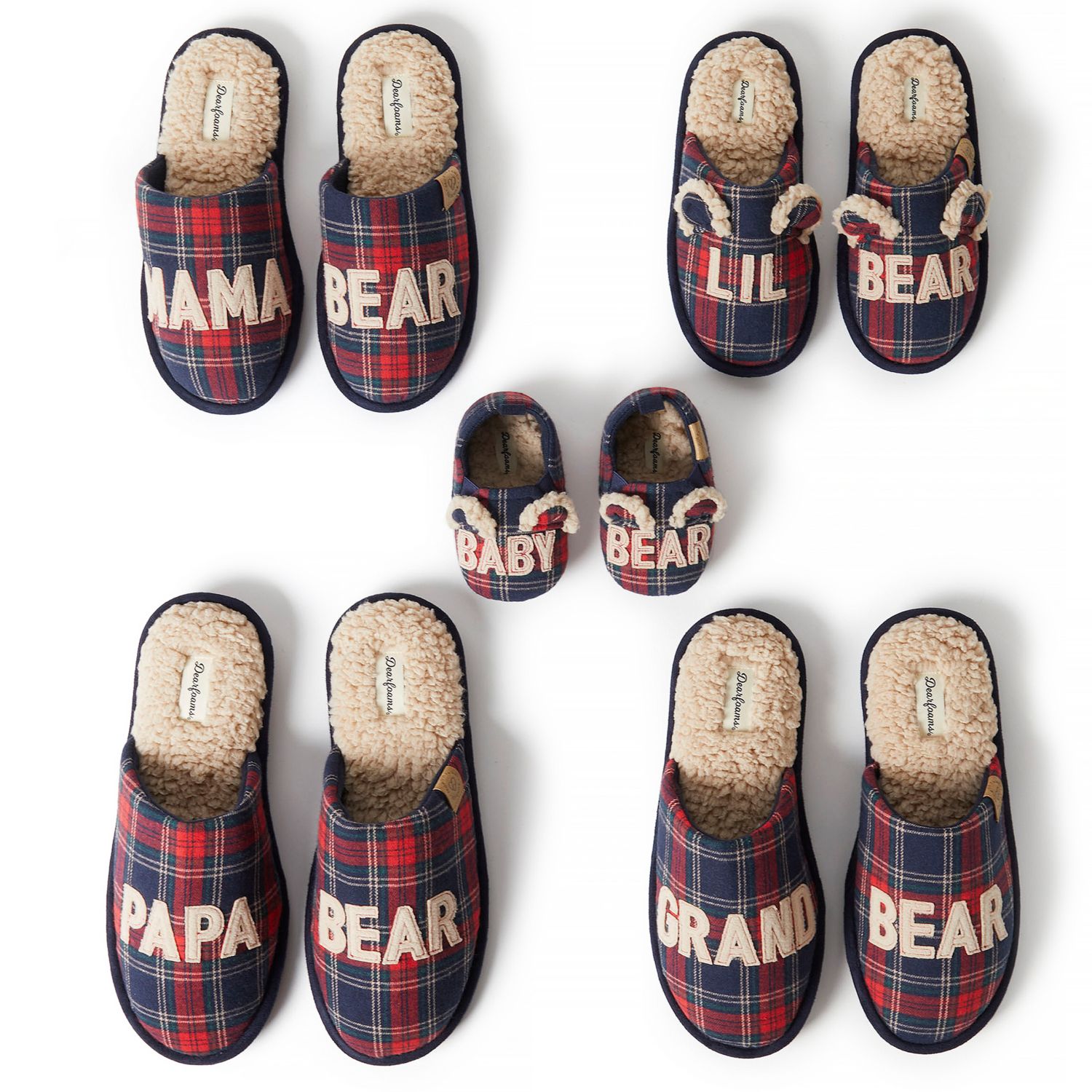 dearfoam family bear slippers