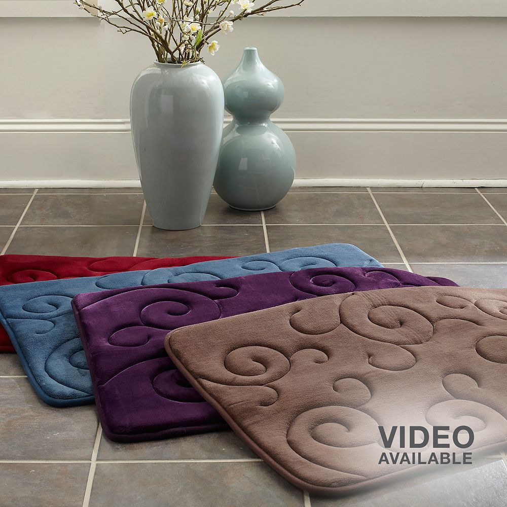 mohawk home scroll memory foam bath rug