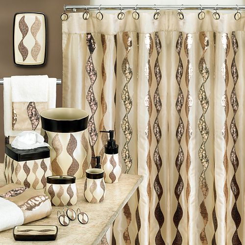Shower Curtains bathroom ensembles shower curtains : Bath Shimmer Bathroom Accessories Collection