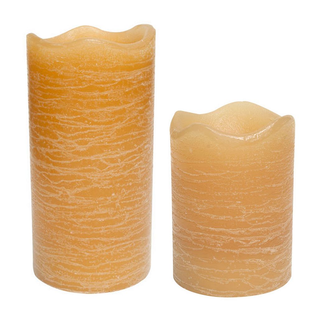 Inglow Cinnamon Chai Flameless LED Rustic Pillar Candles