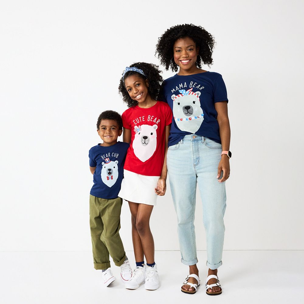 Celebrate Together Bear Family Patriotic Graphic Tees
