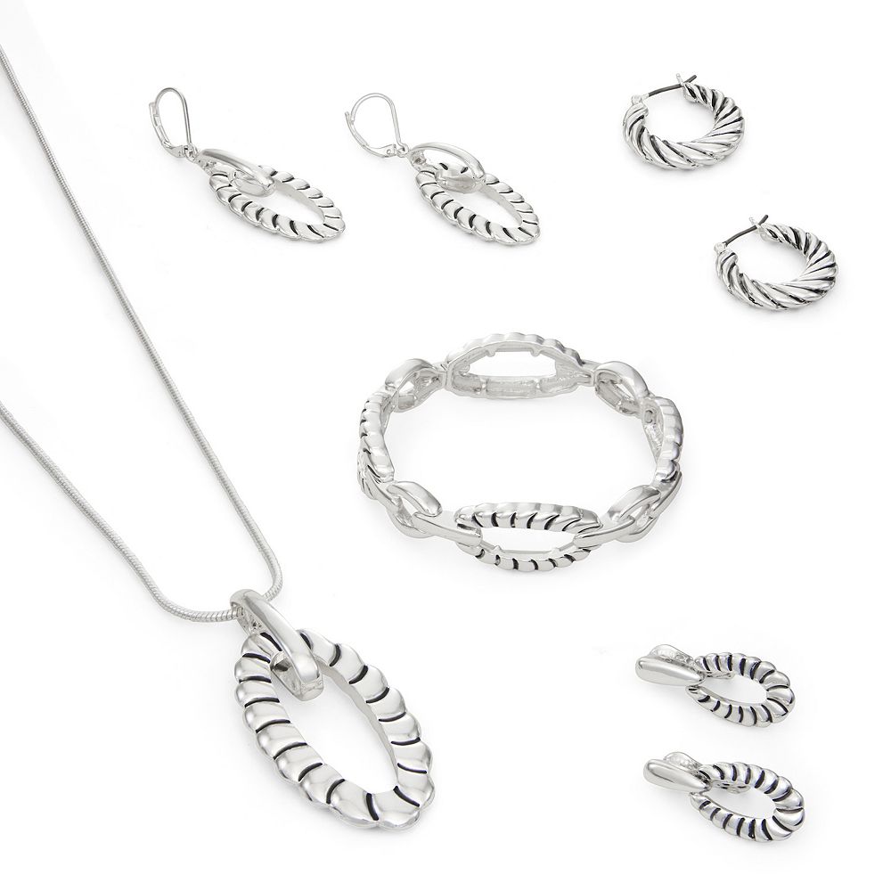 Napier Silver Tone Casual Twist Jewelry Collection