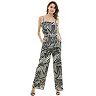 Juniors' Lily Rose Abstract Geo Print Cold Shoulder Top & Print Pants Separates