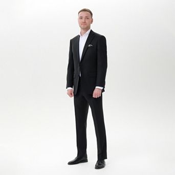 Men's INDOCHINO Black Slim-Fit Wool Blend Suit Separates