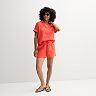 Women's Sonoma Goods For Life® Gauze Vacation Top & Easy Shorts Matching Set
