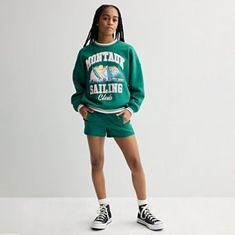 Girls 7-16 Limited Too Washed Ribbed Pullover & Shorts Set