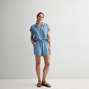 Women's Sonoma Goods For Life® Femme Shorts & Camp Shirt Matching Set