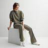 Juniors' Vanilla Star Seamed Front Flare Leg Pants & Sweatshirt Matching Set