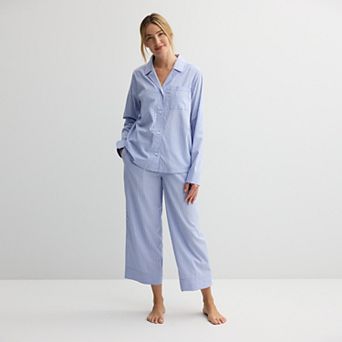 Women's Sonoma Goods For Life® Woven Pajama Top & Pants Matching Sleep Set