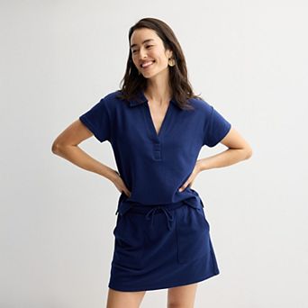 Women's Sonoma Goods For Life® Boxy Court Sport Polo Shirt & Skort Matching Set