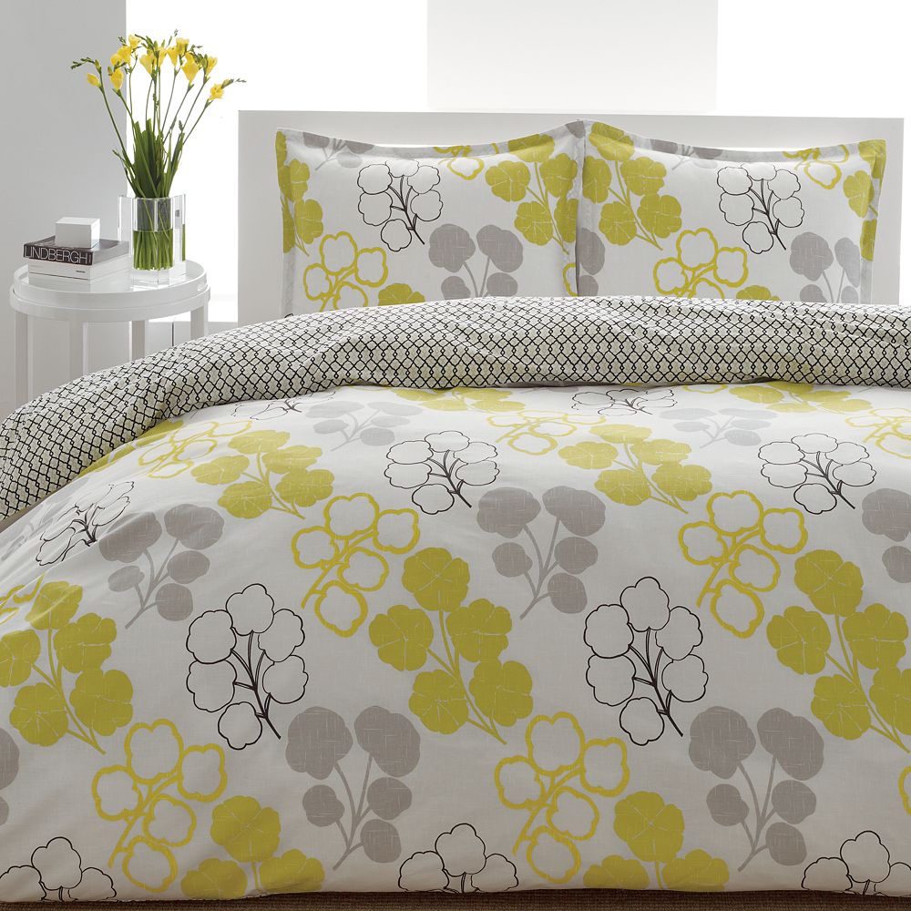 City Scene Pressed Flower Duvet Cover Set