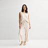 Women's Sonoma Goods For Life® Linen Like Woven Pajama Pants & Pajama Tank Matching Set
